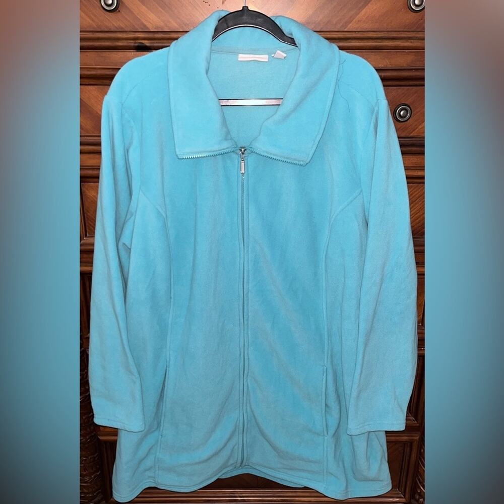 Denim & Co. Fleece Zip Front Long Sleeve Jacket 28” P2P